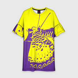 Платье клеш для девочки Бабочка-абстракция, цвет: 3D-принт