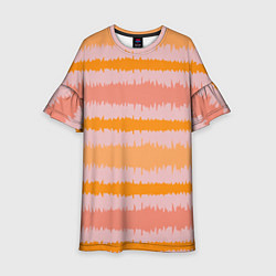 Детское платье Полосы зигзагообразные оранжево-розовые