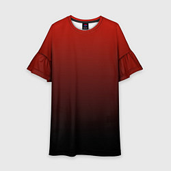Платье клеш для девочки Red gradient, цвет: 3D-принт