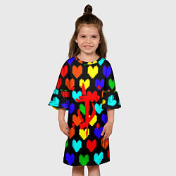 Платье клеш для девочки Doom love pixel pattern, цвет: 3D-принт — фото 2