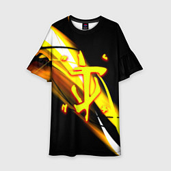 Платье клеш для девочки Doom геометрия из полос, цвет: 3D-принт