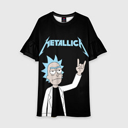 Платье клеш для девочки Metallica и Рик рокер из Рик и Морти, цвет: 3D-принт