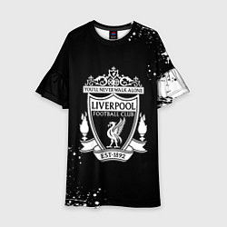 Платье клеш для девочки Liverpool белые краски текстура, цвет: 3D-принт