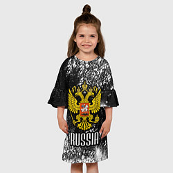 Платье клеш для девочки Герб России, цвет: 3D-принт — фото 2