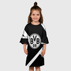 Платье клеш для девочки Borussia black geometry, цвет: 3D-принт — фото 2