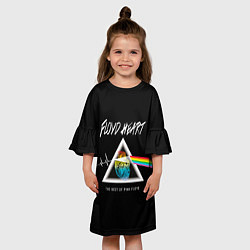 Платье клеш для девочки Pink Floyd сердце, цвет: 3D-принт — фото 2