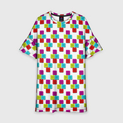 Детское платье Цветные блоки на белом