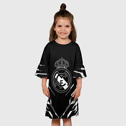 Платье клеш для девочки Real Madrid полосы геомтерия, цвет: 3D-принт — фото 2