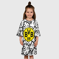 Платье клеш для девочки Borussia глаза текстура, цвет: 3D-принт — фото 2