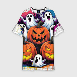Платье клеш для девочки Happy Halloween 25, цвет: 3D-принт