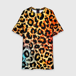 Платье клеш для девочки Стилизованный леопардовый, цвет: 3D-принт
