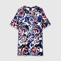 Детское платье Абстрактный паттерн бело-сине-красный