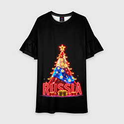 Платье клеш для девочки Christmas day, цвет: 3D-принт