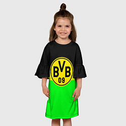 Платье клеш для девочки Borussia полосы линии, цвет: 3D-принт — фото 2