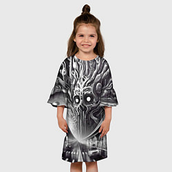 Платье клеш для девочки Art skull in metropolis - ai art fantasy, цвет: 3D-принт — фото 2