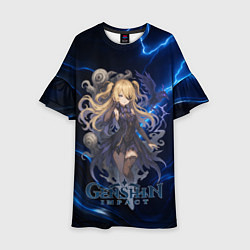 Платье клеш для девочки Genshin Impact Фишль, цвет: 3D-принт