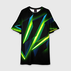 Платье клеш для девочки Geometric neon, цвет: 3D-принт