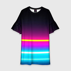 Платье клеш для девочки Beach shorts, цвет: 3D-принт