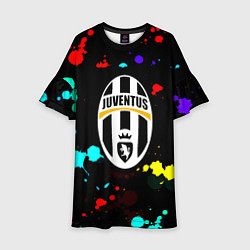 Детское платье Ювентус брызги красок неон