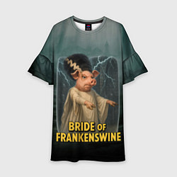 Платье клеш для девочки Франкенштейн свинья невеста, цвет: 3D-принт