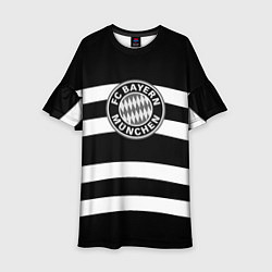 Платье клеш для девочки Bayern Mnchen волны, цвет: 3D-принт