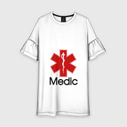 Платье клеш для девочки Медик, цвет: 3D-принт
