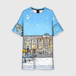 Платье клеш для девочки Новогодний день в Москве, цвет: 3D-принт