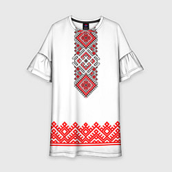 Детское платье Славянская вышиванка с узорами и оберегом