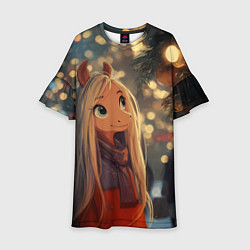 Детское платье Новогодняя лошадка