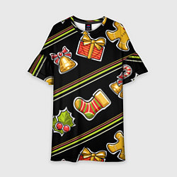 Платье клеш для девочки Рождественский дух, цвет: 3D-принт