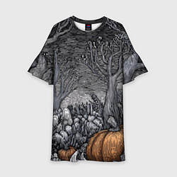 Платье клеш для девочки Осенние шалости духов, цвет: 3D-принт