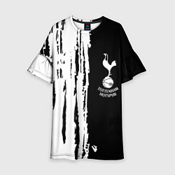 Платье клеш для девочки Tottenham Hotspur белые краски, цвет: 3D-принт