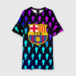 Платье клеш для девочки Barcelona люди градиент неон, цвет: 3D-принт