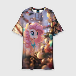 Детское платье Милая новогодняя лошадка с крыльями