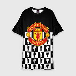 Платье клеш для девочки Манчестер Юнайтед люди паттерн, цвет: 3D-принт