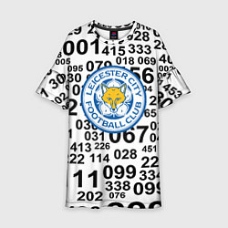 Платье клеш для девочки Лестер сити цифры символы, цвет: 3D-принт