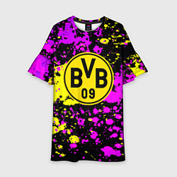 Платье клеш для девочки Borussia абстрактные краски текстура, цвет: 3D-принт