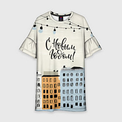 Детское платье С новым годом - новогодний городок