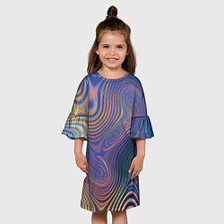 Платье клеш для девочки Абстрактная рябь, цвет: 3D-принт — фото 2
