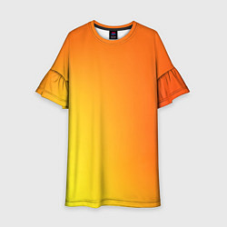 Платье клеш для девочки Color orange red, цвет: 3D-принт