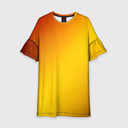Платье клеш для девочки Color yellow red gradient, цвет: 3D-принт