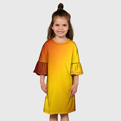 Платье клеш для девочки Color yellow red gradient, цвет: 3D-принт — фото 2