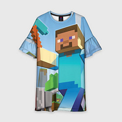 Платье клеш для девочки Minecraft World, цвет: 3D-принт