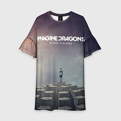 Платье клеш для девочки Imagine Dragons: Night Visions, цвет: 3D-принт
