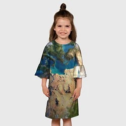 Платье клеш для девочки Земля, цвет: 3D-принт — фото 2