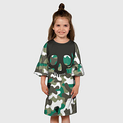 Платье клеш для девочки Камуфляж, цвет: 3D-принт — фото 2