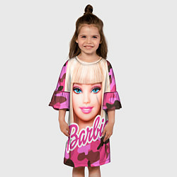 Платье клеш для девочки Барби цвета 3D-принт — фото 2