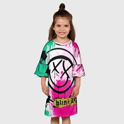 Платье клеш для девочки Blink-182: Purple Smile, цвет: 3D-принт — фото 2