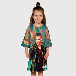 Платье клеш для девочки Доктор кто, цвет: 3D-принт — фото 2