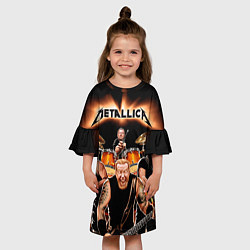 Платье клеш для девочки Metallica Band, цвет: 3D-принт — фото 2